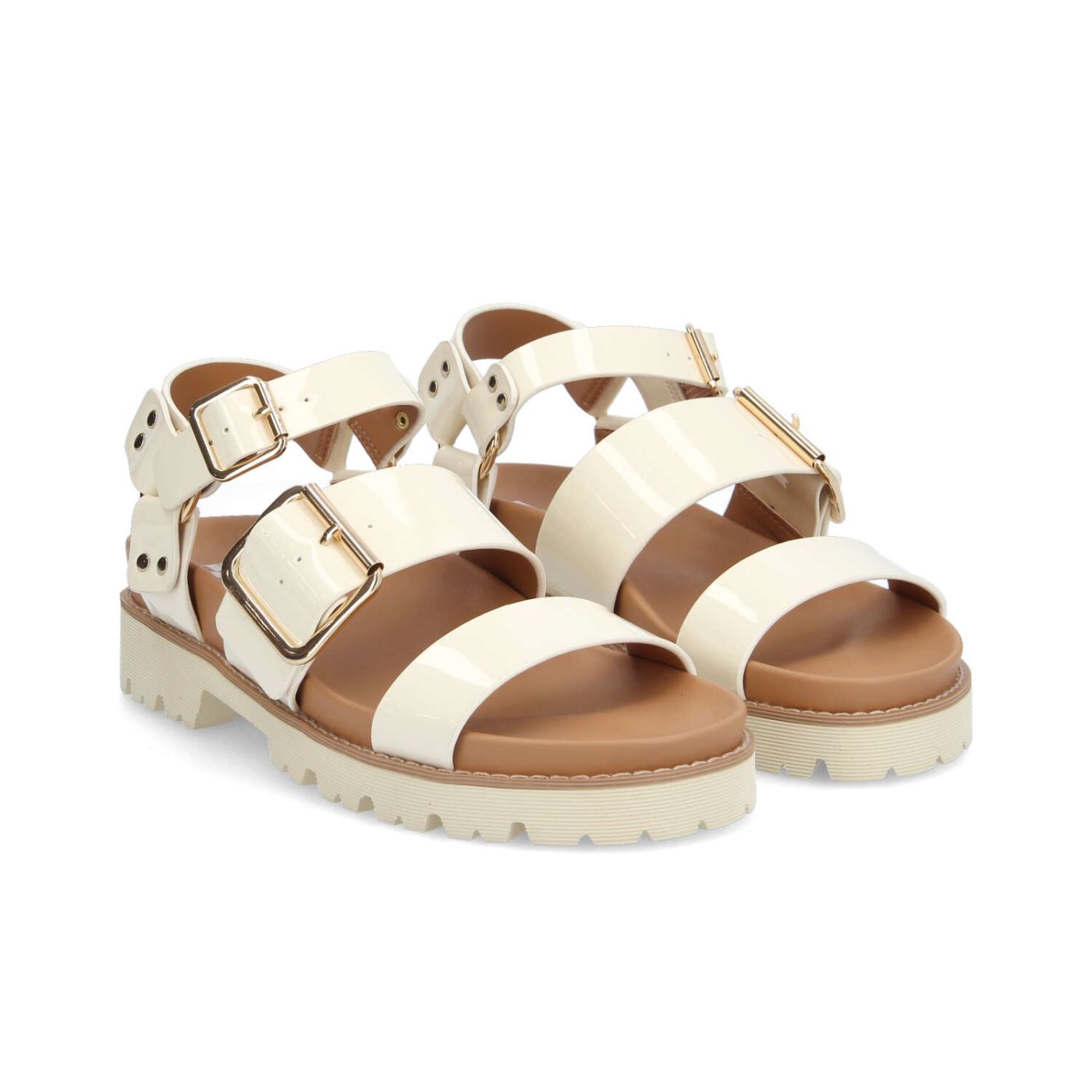 JUNE ANKLE W - PATENT - BLANC CASSE